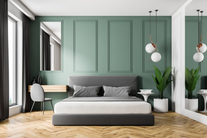 Wall panel design for bedroom