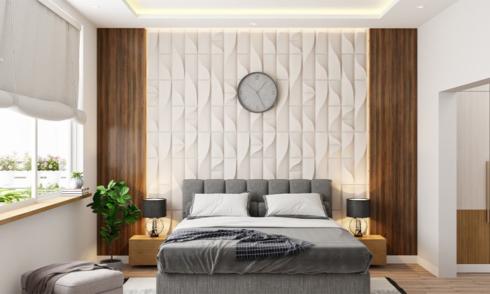 Wall panel design for bedroom