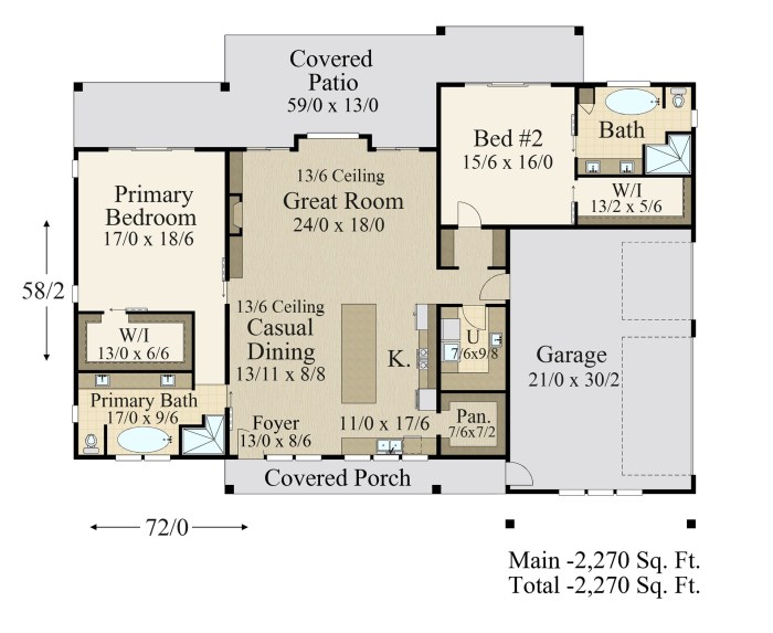 1 storey 2 bedroom house design