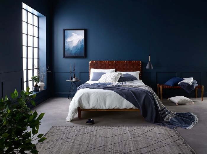 Blue bedroom interior design