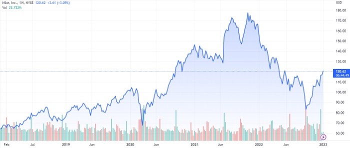 Current nike stock price